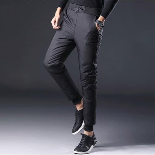 Hot Men Double Faced Wear White Duck Down Pants -20 Degree Outdoor Camping Skiing Climbing Hiking Clothes Winter Male Trousers
