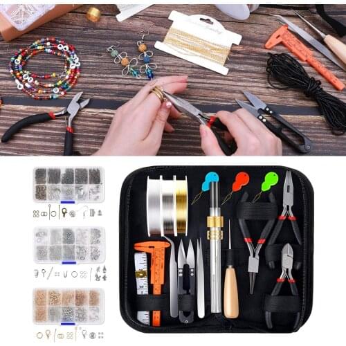 Jewelry Pilers Supplies Kit with Jewelry Wires and Jewelry Findings Starter Kit Jewelry Beading Making and Repair Tools Kit
