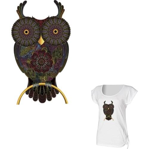 COSBILL Owl Animal Patches A-level Washable Iron On Heat Transfer On Clothes New Design Applique Women T-shirt Decoration Y-060