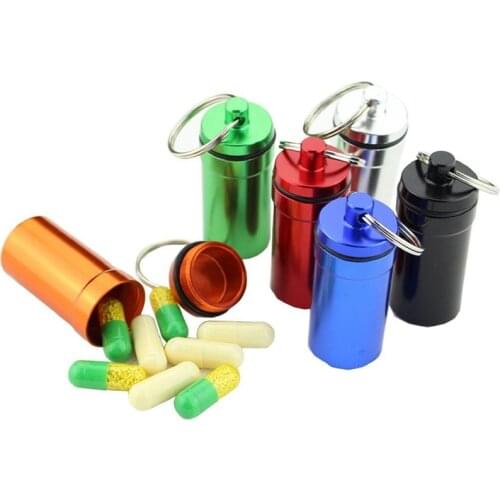 New Portable WaterProof Mini Aluminum Pill Case Keychain Tablet Storage Box Bottle Case Holder High Quality Medicine Storage Box