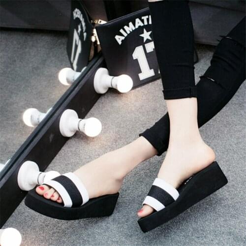 Platform Shoes for Women Slippers with Heels Womens Beach Sandals Ladies Mules Shoes Wedges Non Slip Sandals Women High Heels