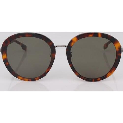 Oval leopard sunglasses women green lenses
