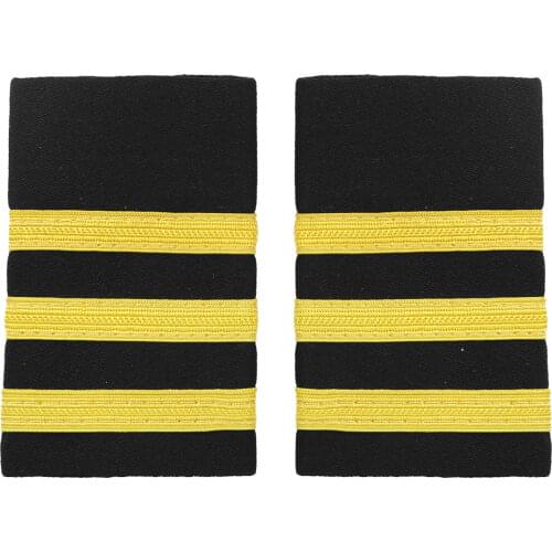 Professional Captain Pilot Uniform Shoulder Board Badge 1 to 4 Gold Stripes Shirt Epaulets DIY Decorative Shoulder Badges Crafts