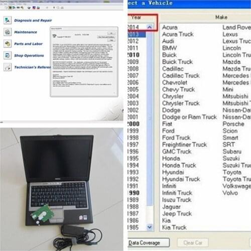 ALL DATA Auto Repair software and Mit-cel 2015 2 software 1tb hdd installed well in laptop D630 4G used computer