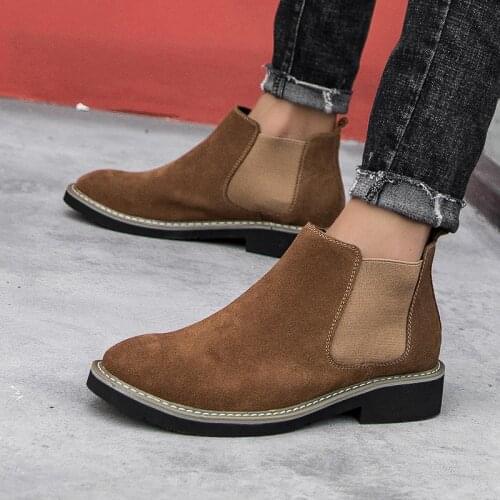 Plus Size Winter Boots Classic Suede Leather Men Chelsea Boots 2021 Woman Boots High Quality Casual Men Shoes Men Botas Hombre