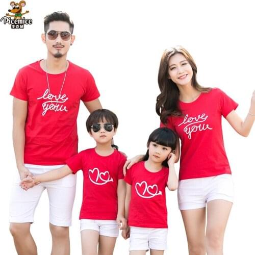 Family Clothing 2020 Summer Love Short-sleeve T-shirt Matching Family Clothing Outfits For Mother Daughter And Father Son