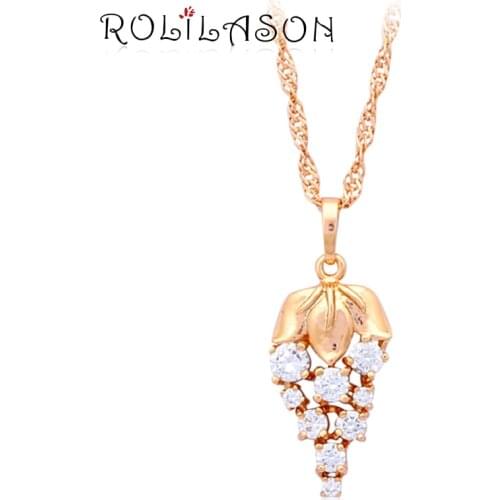 Cute corn design glittering Necklace yellow gold tone white Crystal AAA Zircon Fashion Jewelry Necklace & Pendants LN267