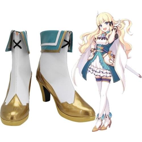 Princess Connect! Re: Dive Saren Cosplay Shoes White Boots Leather Custom Made For Christmas Halloween Party