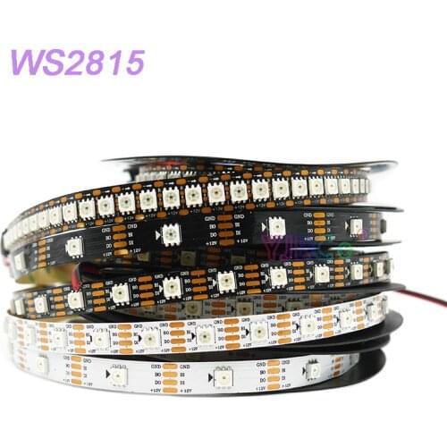 DC12V WS2815 Smart LED Strip Light 1m/2m/3m/4m /5m Dual-Signal Addressable 30/60/144 Pixels/m WS2812B Updated 5050 RGB Lamp Tape
