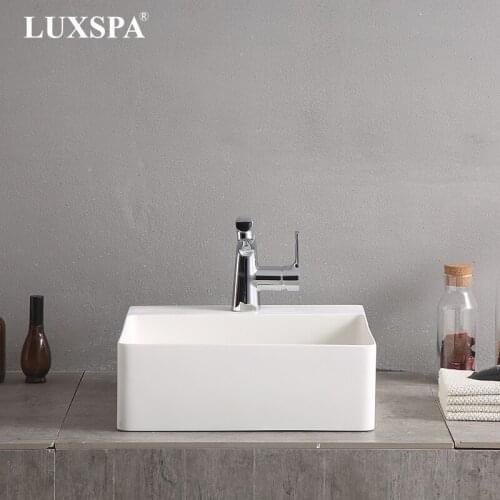 Matt White Resin Stone Basin Artificial Stone Bathroom Basin Solid Surface Basin
