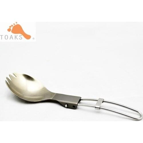 TOAKS 100% Titanium Lightweight Fork Spoon Outdoor Camping Dinnerware 18g Eco-Friendly Healthy Bacteriostatic Cutlery 18g T-21