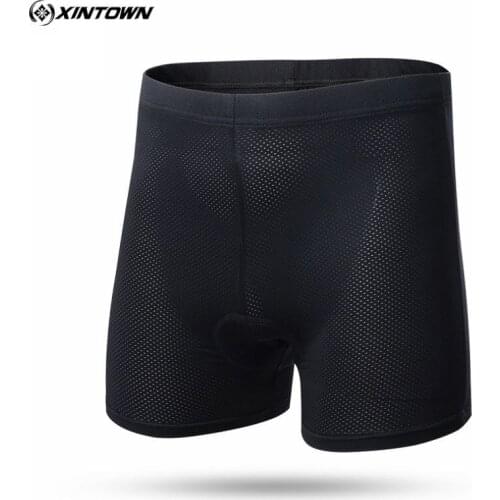 XINTOWN Team Mens 3D Coolmax Padded Riding Bicycle Underpants Ciclismo Cycling Shorts Underwear Black S-XXXL