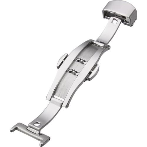 Watch Fold Buckle Double Click Butterfly Watchband Push Clasp 14/16/18/20/22mm Button Deployment Clasp Buckles Watch Accessories