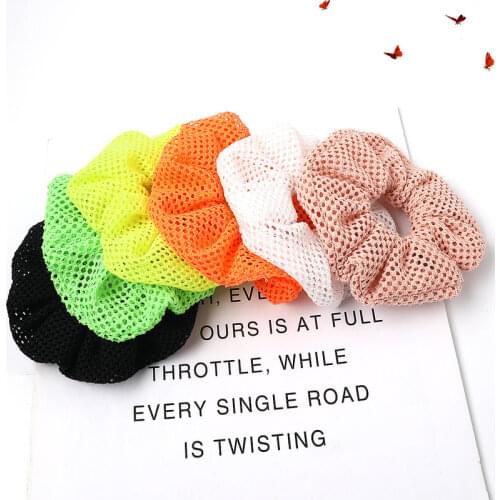 New Scrunchie Elastic Hair Bands Comfortable Mesh Breathable Fabric Womens Hair Scrunchie Girl Ponytail Holder Hair Accessories