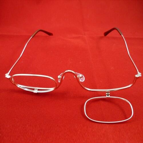 Women Left Right Eyes Rotating Magnifying Makeup Reading Glasses Folding Clamshell Cosmetic Presbyopic Hyperopia Eyeglasses