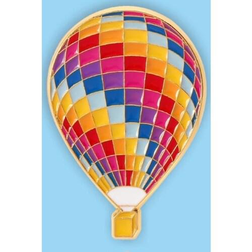 Young Forever Hot Air Balloon Enamel Brooch Pin Backpack Hat Bag Lapel Pins Badges Women Mens Fashion Jewelry Accessories