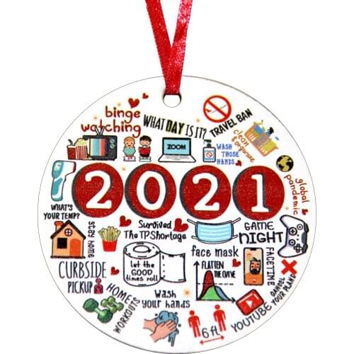 2021 Memories Christmas Tree Hanging Pendant Wooden Tree Ornaments 2021 Family Pendant Christmas Tree Pendants Stylish