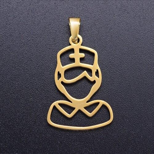 3pcs/lot 100% Stainless Steel Nurse diy Charms Wholesale Necklace Pendants Charm for Necklace Charm for Bracelet Making