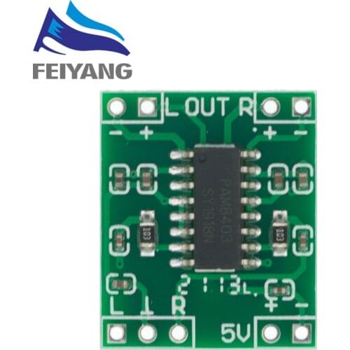 PAM8403 Super mini digital power amplifier board miniature class D power amplifier board 2 * 3 W high 2.5-5V USB