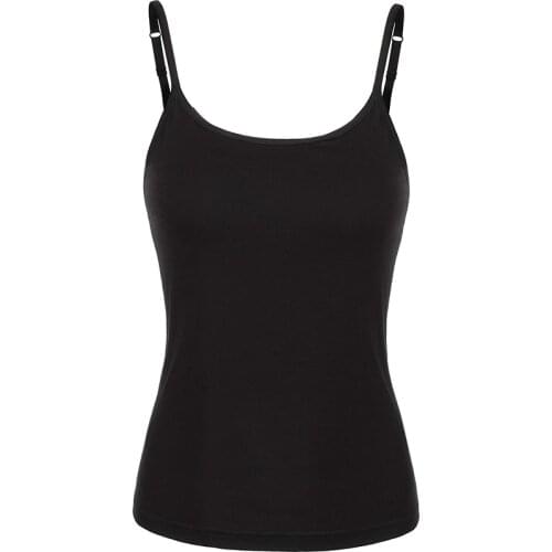 Bra Padded Lingerie Active Strap Cami Women Modal Workout Tank Top Candy Colors Pajama Shirt with Built in Shelf Bra