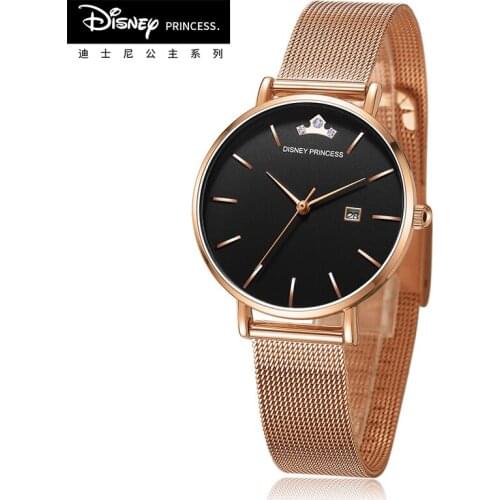 Disney Princess Watch Female Student Korean Edition Simple Temperament Waterproof Fashion Sennu Ins Style French Minority Watch