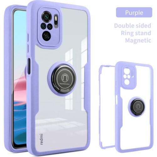 2 in 1 transparent ring phone case for Xiaomi Mi 11 Lite 5G Mi11 Lite Holder Stand Rotating bracket Cover