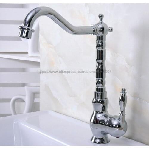 Deck Mount Chrome Bathroom Basin Faucet Shower Bath Faucets Vanity Vessel Sinks Mixer Tap Cold And Hot Water Tap Nnf933