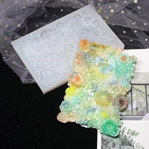 Resin Craft Tool Flower Garden Silicone Mold DIY Jewelry Accessories Cabochons Flowering Shrubs Rose Daisy