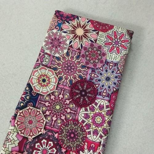 Graceful African Style Purple Red Rosepink Square Diamond Patterns Printed Cotton Fabric 50x105cm Africa Fabric Patchwork Cloth