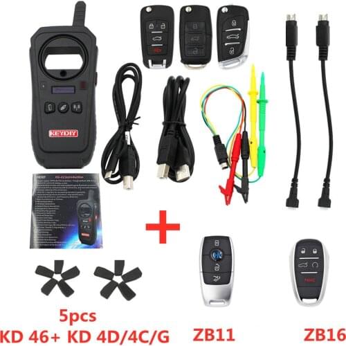 KEYDIY KD-X2 KDX2 Remote Maker Unlocker chip copier with ZB Smart key and 46 4C 4D G chip, ZB16 ZB11 KD Smart Key