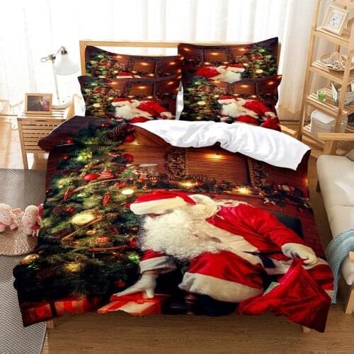 Santa Claus Christmas Decorations Bedding Set Duvet Cover Set 3d Bedding Digital Printing Bed Linen Queen Size Bedding Set