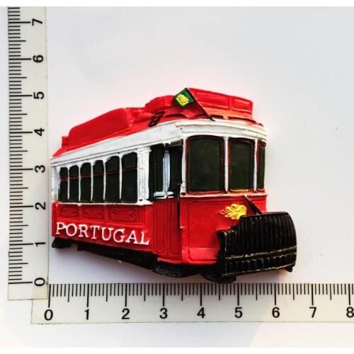 Portugal,Tram)Fridge Magnet,Creative Travel Commemorate Crafts 3D Ornaments Magnetism Resin Material Refrigerator Stickers