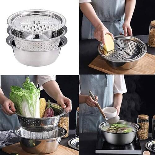 Multi-purpose Stainless Steel Multi-functional Shredding Basin Kitchen Draining Basin Kitchen vegetable grating basin drain
