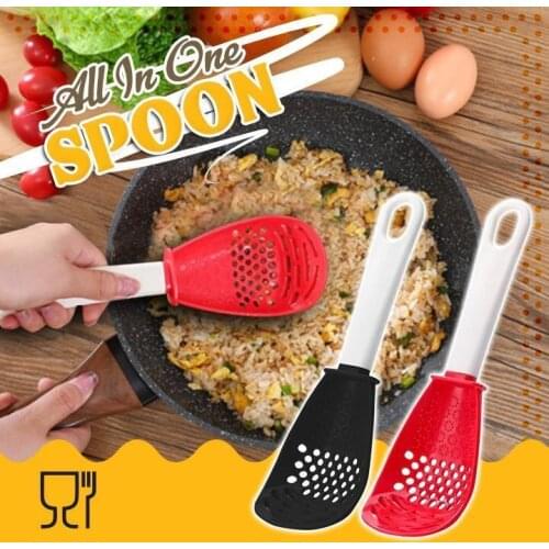 Multifunctional colander, mashed, drained, grinded ginger and garlic spoon, household pressed mashed potatoes, stir-fry shovel