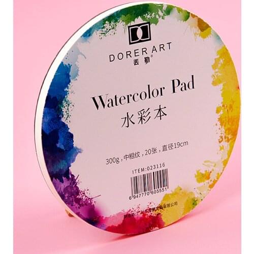New Creative Round Watercolor Paper Pad Aquarelle Water-soluble Book Painting Paper Hand Painted For Offfice School Supplies