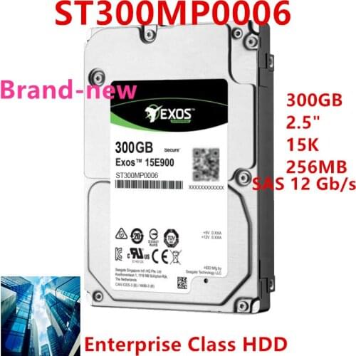 New HDD For Seagate Brand Exos 300GB 2.5" SAS 12 Gb/s 256MB 15000RPM For Internal Hard Disk For Enterprise HDD For ST300MP0006