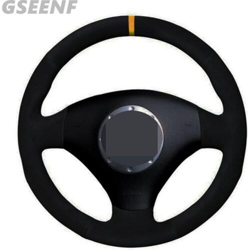 Car Steering Wheel Cover For Audi A2 8Z A3 8L Sportback A4 B6 Avant A6 C5 A8 D2 TT 8N S4 S3 RS 6 RS 4 Black Hand-stitched Suede