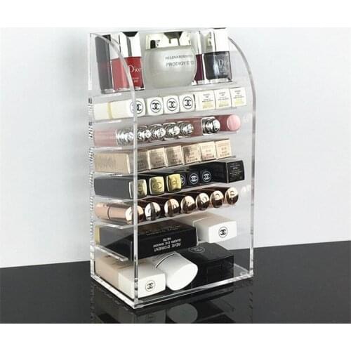 Transparent Cosmetics Organizers Make Up Organizer 3/5/8 Layers Lipstick Storage Shelf Acrylic Display Organizador De Maquiagem