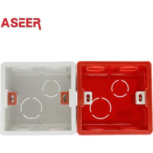 ASEER Adjustable Mounting Box Internal Cassette 86mm*85mm*50mm For 86 Type Switch and Socket White Red Blue Wiring Back Box
