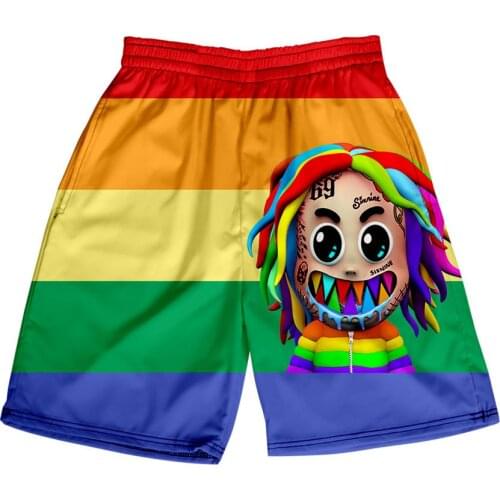 6ix9ine Albume Gooba Shorts 3D Board Trunks Summer Kpop 2020 Quick Dry Men Beach Wear Streetwear Short Pants Print Polyester
