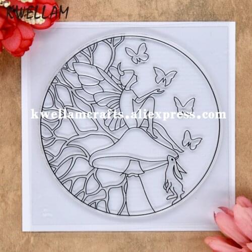 Fairy Butterfly Scrapbook DIY photo cards rubber stamp clear stamp transparent stamp 10x10cm KW8062012