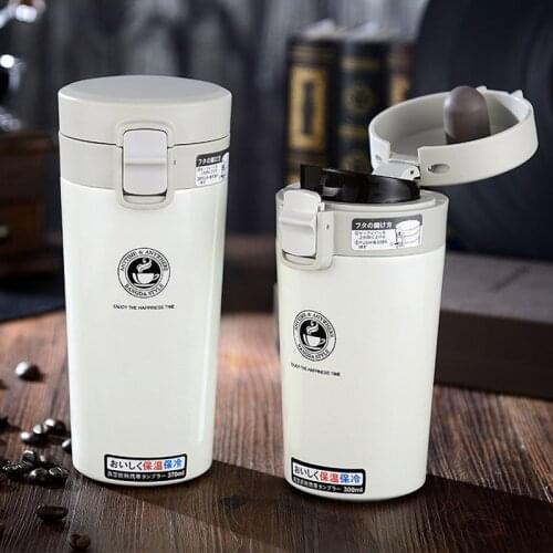 380ml Steel Car Thermos Coffee Mug Travel Coffee Mug Cup Double Wall Vacuum Flask Thermos Water Bottle Coffee Thermal Mug