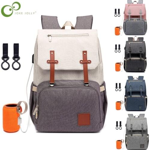 Diaper Bag for Mom Fashion Maternity Nappy Baby Care Bags With USB Mummy Multifunction Travel Nursing Backpack for Stroller GYH