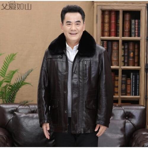 Thermal water washed leather coats mens winter motorcycle leather jacket men jaqueta de couro masculino plus velvet thickening