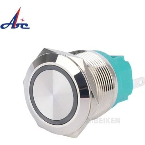 TY 2207 shortest type 22MM 24V/12V ring LED lighted ip65 momentary led push button switch