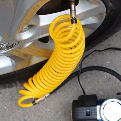 Car air pump 2.5m extension pipe telescopic threaded metal interface lengthened auto parts PU pipe