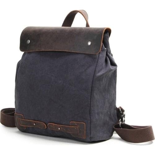 Vintage Canvas Backpacks Neutral College Wind Bags Mountaineering Bag Canvas Bag Horse Leather Outdoor Backpack