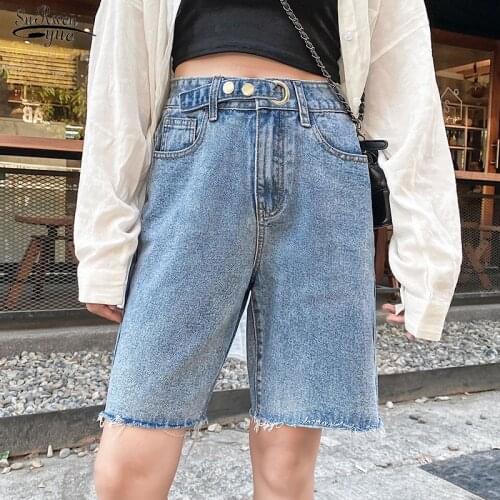 Summer 2020 Denim Casual Solid Tassel Beige Gray Skyblue Black High Waist Shorts Women Harajuku Plus Size Jean Short Women 10423