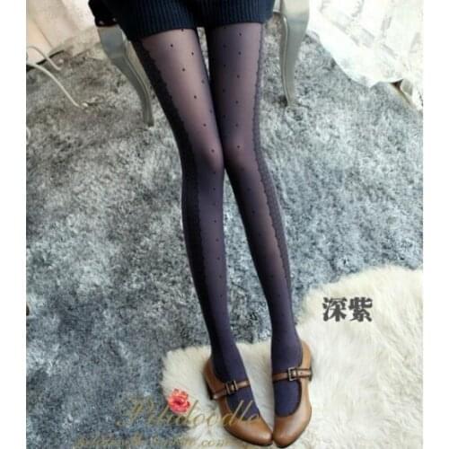 12pcs/lot! Spring and Autumn New Women Warm Sweet Pantyhose Small Dots Design Wool Knitted Lady Pantyhose Wholesale