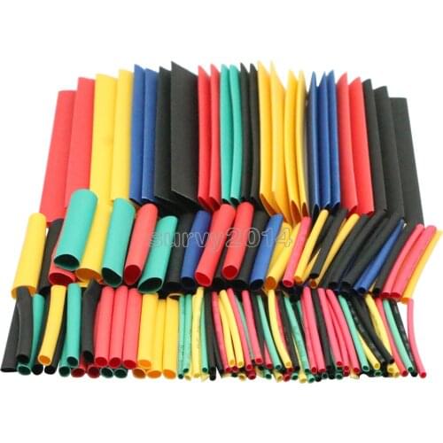 164pcs Set Polyolefin Shrinking Assorted Heat Shrink Tube Wire Cable Insulated Sleeving Tubing Set 2:1